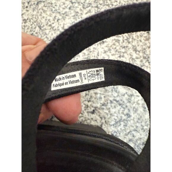 Crocs Leigh II Ankle Strap Wedge Sandals 204950 Black Buckle Comfort Size W10 - Picture 4 of 5